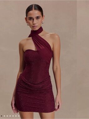 Mattea diamante mini dress with scarf - Meshki